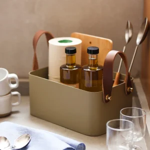Rectangle Metal Basket - Sand, Small